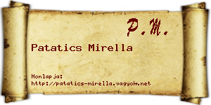 Patatics Mirella névjegykártya